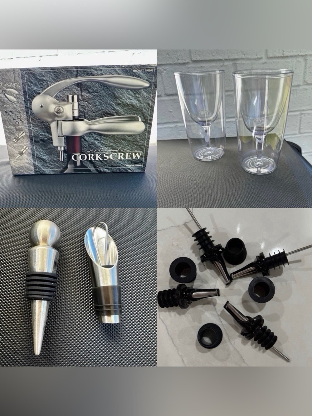 Wine Lover Bundle Professional Corkscrew Vino2Go Insulated Wine Tumblers 4 Poura